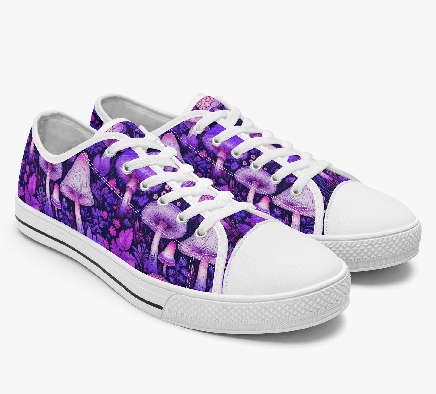 Funky Purple and Pink Mushroomcore Lo -Top Sneakers (JPLTMUSH)