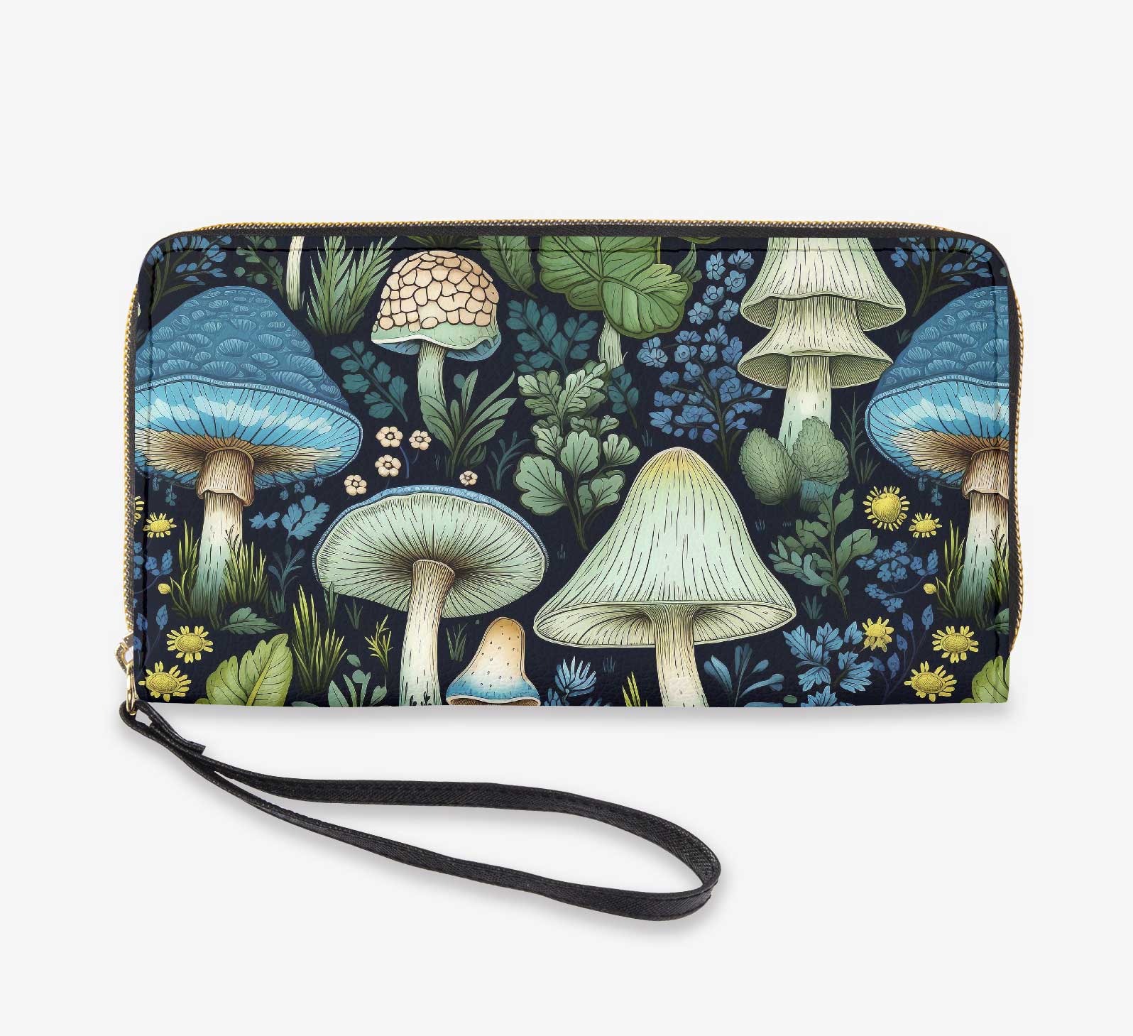 Mushroomcore Zippered Wallet - Mushroom Core - Cottage Core Purse (JPZWMUSH3)