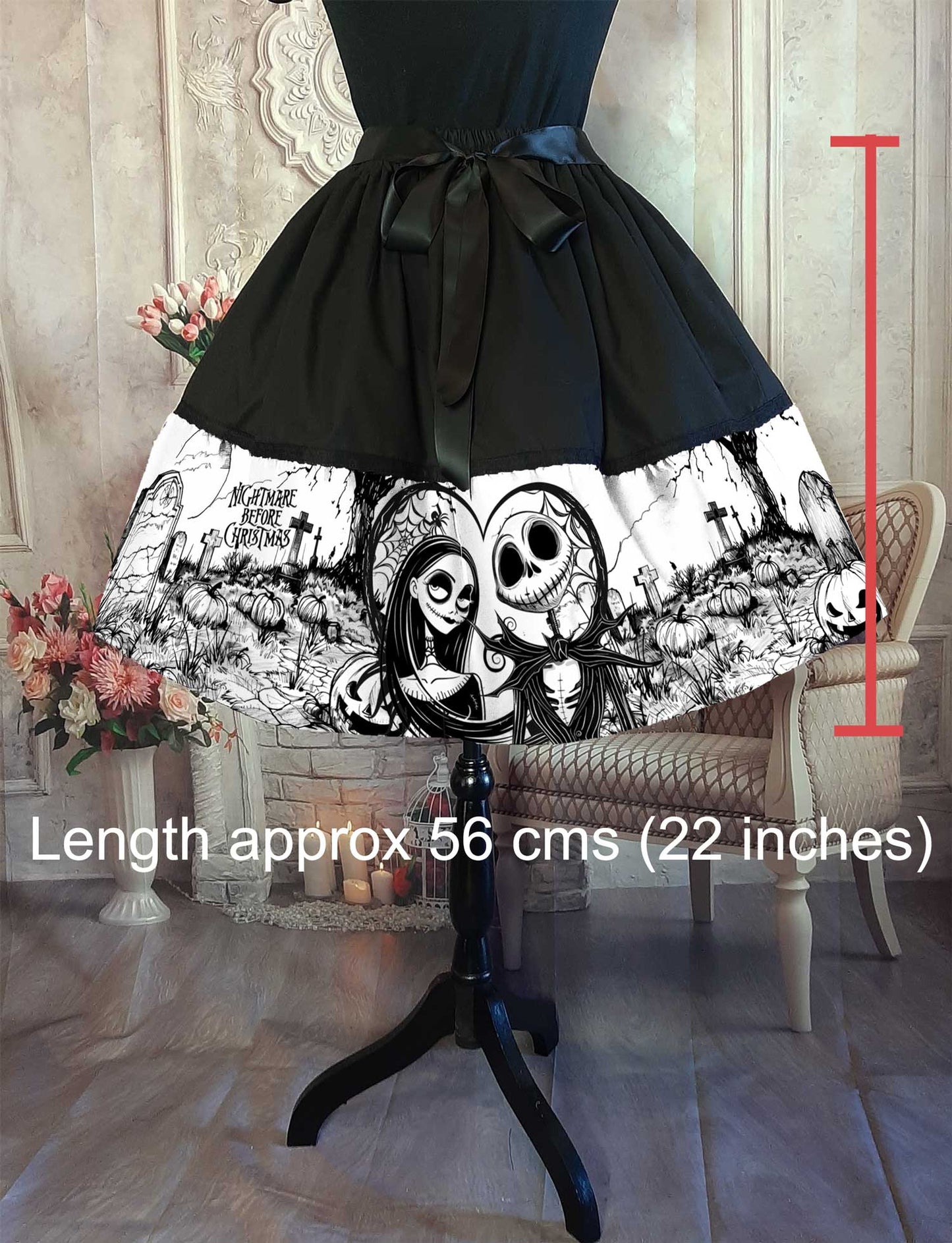 Nightmare Before Christmas 50's Style Rockabilly Skirt