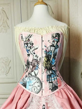 Load image into Gallery viewer, Alice in Wonderland Custom Pink Victorian Corset Gown - Custom fitted Alice in Wonderland Wedding or Prom Dress
