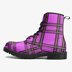 Pink Tartan Combat Boots