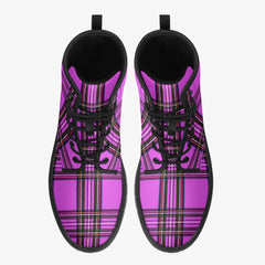 Pink Tartan Combat Boots