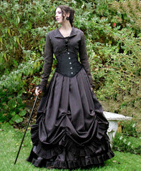 The Governess - Gothic Pinstripe Victorian Wedding Ensemble