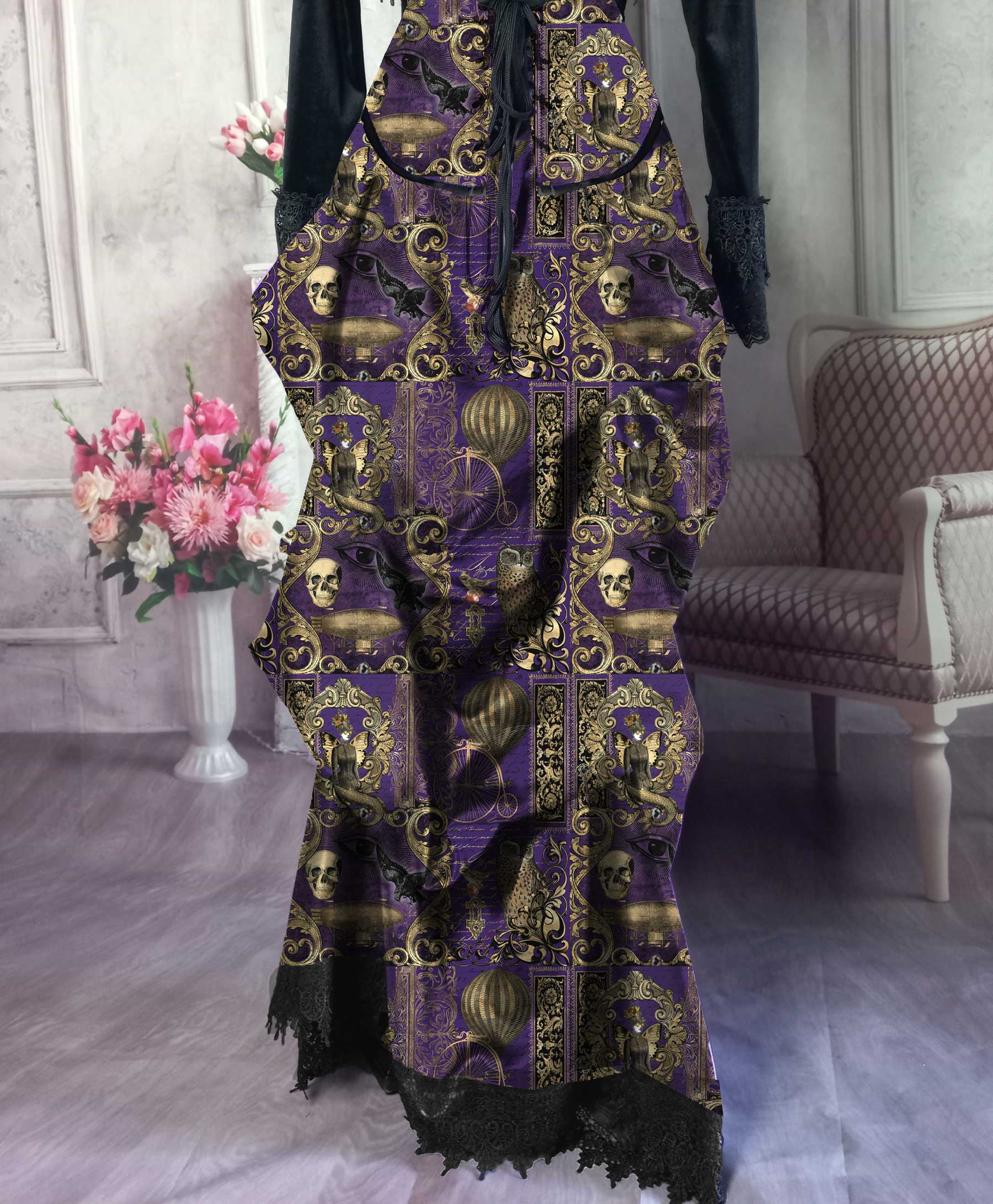 Purple Steampunk Gothic Victorian Bustle Ensemble