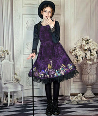 Alice in Wonderland Purple Party Dress - Plus Size Friendly - Thicker Fabric Style