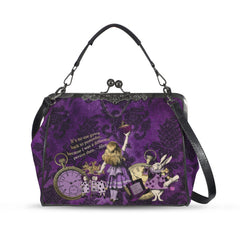 Alice in Wonderland Kisslock Purse – Vintage Style Purple Handbag