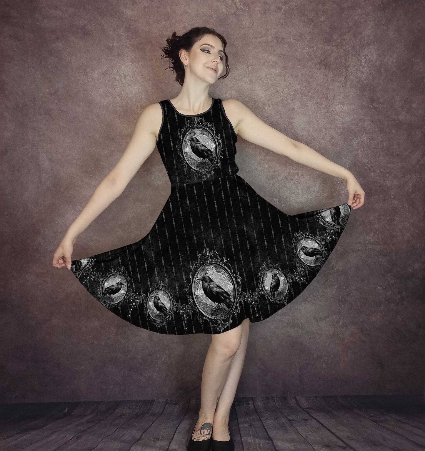 Raven Gothic Dress - Nevermore Dress - Plus Size Friendly