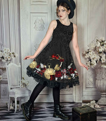 Alice in Wonderland Red and Gold Dress Party Dress - Plus Size Friendly (ADRG1)