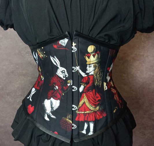 Alice in Wonderland - Queen of Hearts Underbust Corset - Made to Measure - Suitable for Plus Sizes