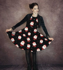 Santa Christmas Dress - Black Plus Size Christmas Dress