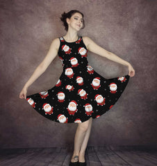 Santa Christmas Dress - Black Plus Size Christmas Dress