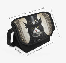 Load image into Gallery viewer, Steamcat Messenger Bag - Steampunk Cute Cat in a Top Hat School Bag (JPSTEAMCM)
