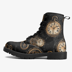Steampunk Clockwork Boots - Custom Printed Gears & Cogs Design