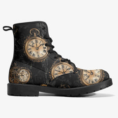 Steampunk Clockwork Boots - Custom Printed Gears & Cogs Design