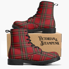 Red Tartan Combat Boots - Royal Stewart Tartan Boots (JPRTAR)