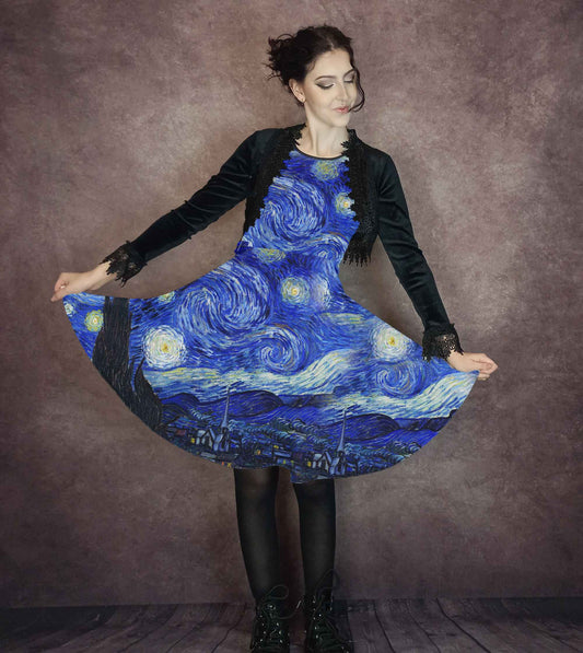 Van Gogh Starry Night Party Dress - Art Gallery Dress