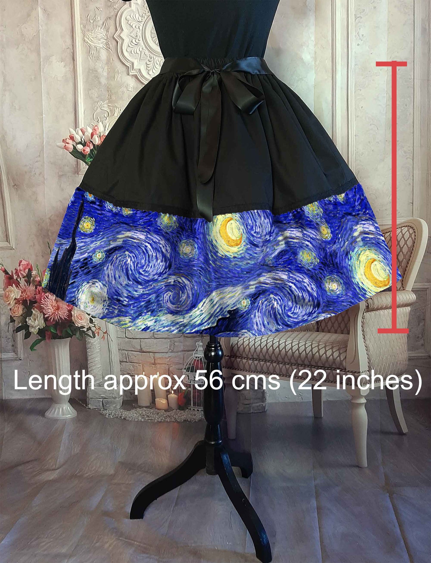 Van Gogh Starry Night Full Skirt - Art Party Rockabilly Full Skirt