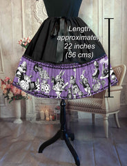 Violet Alice in Wonderland Full Skirt - Purple Alice Gothic Rockabilly Full Skirt