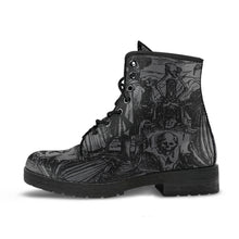 Load image into Gallery viewer, Holbein Dance of Death Grey Vegan Leather Combat Boots (REG78)

