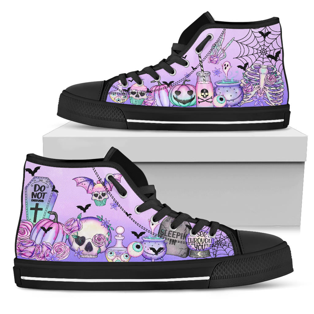 Pastel Goth Kawaii Hi Top Sneakers (SNPAG1))