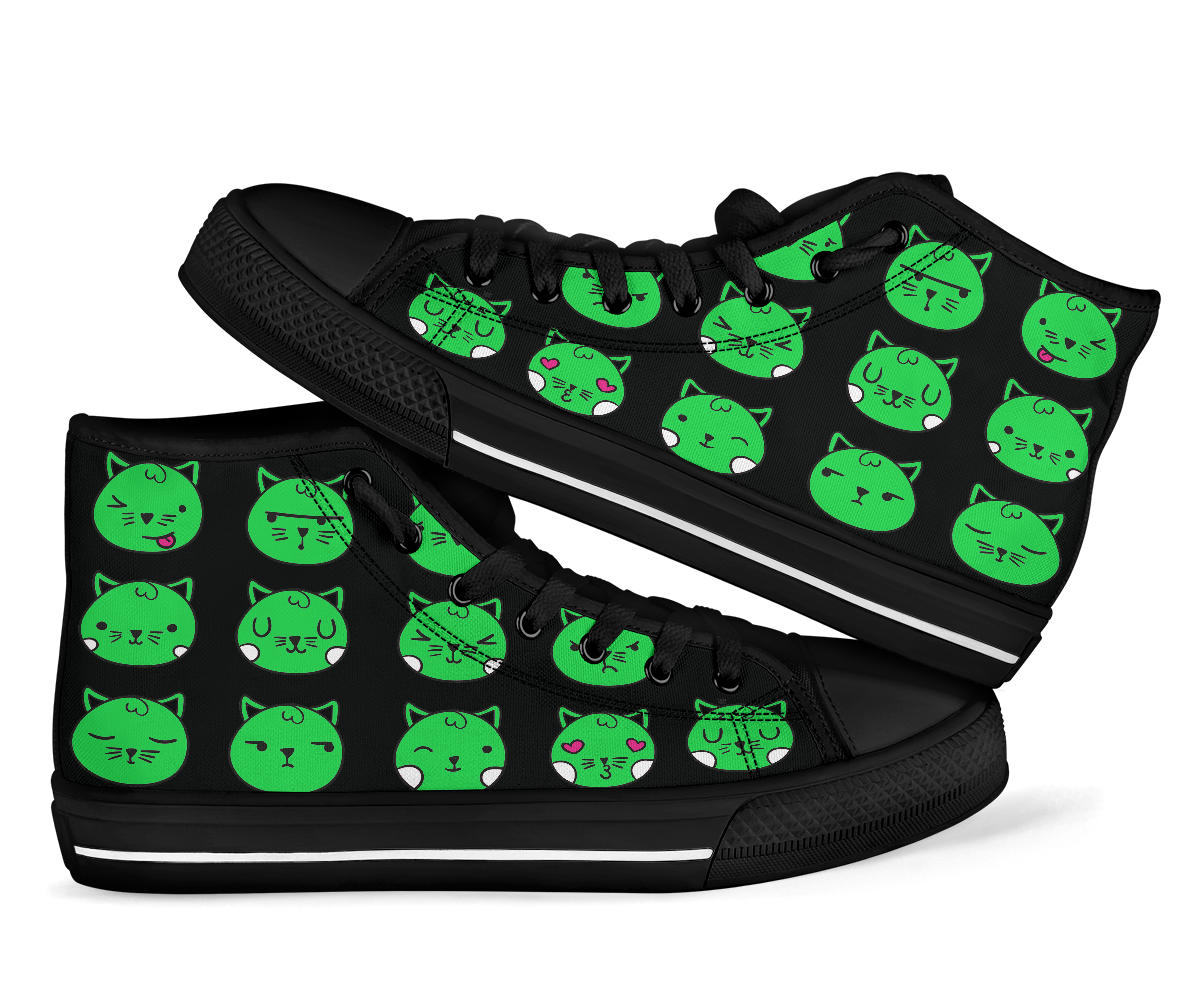 Green Cat Emoji Hi Tops (SN8 NB)
