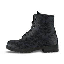 Load image into Gallery viewer, Gothic Skull Damask Print Vegan Leather Boots (REG3)
