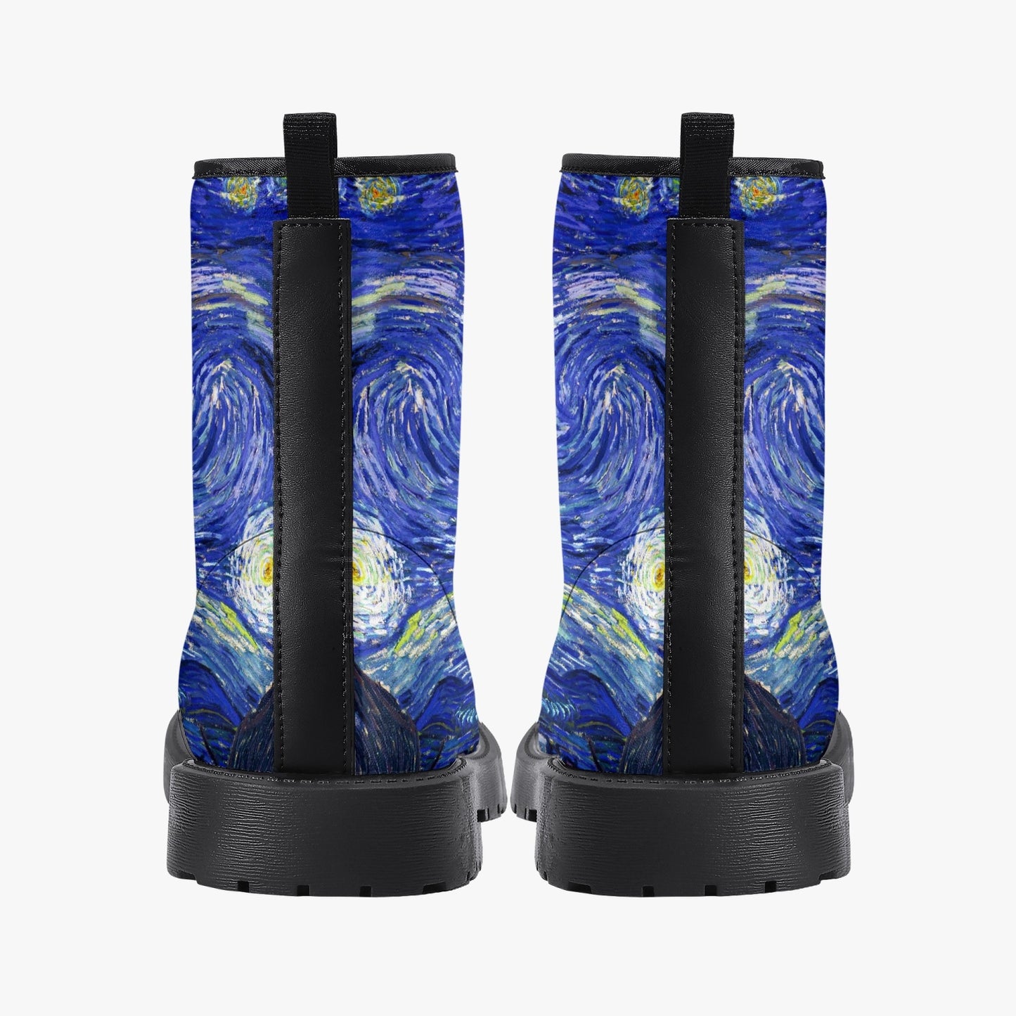 Van Gogh Starry Night Vegan Leather Combat Boots (JPREGVGS)