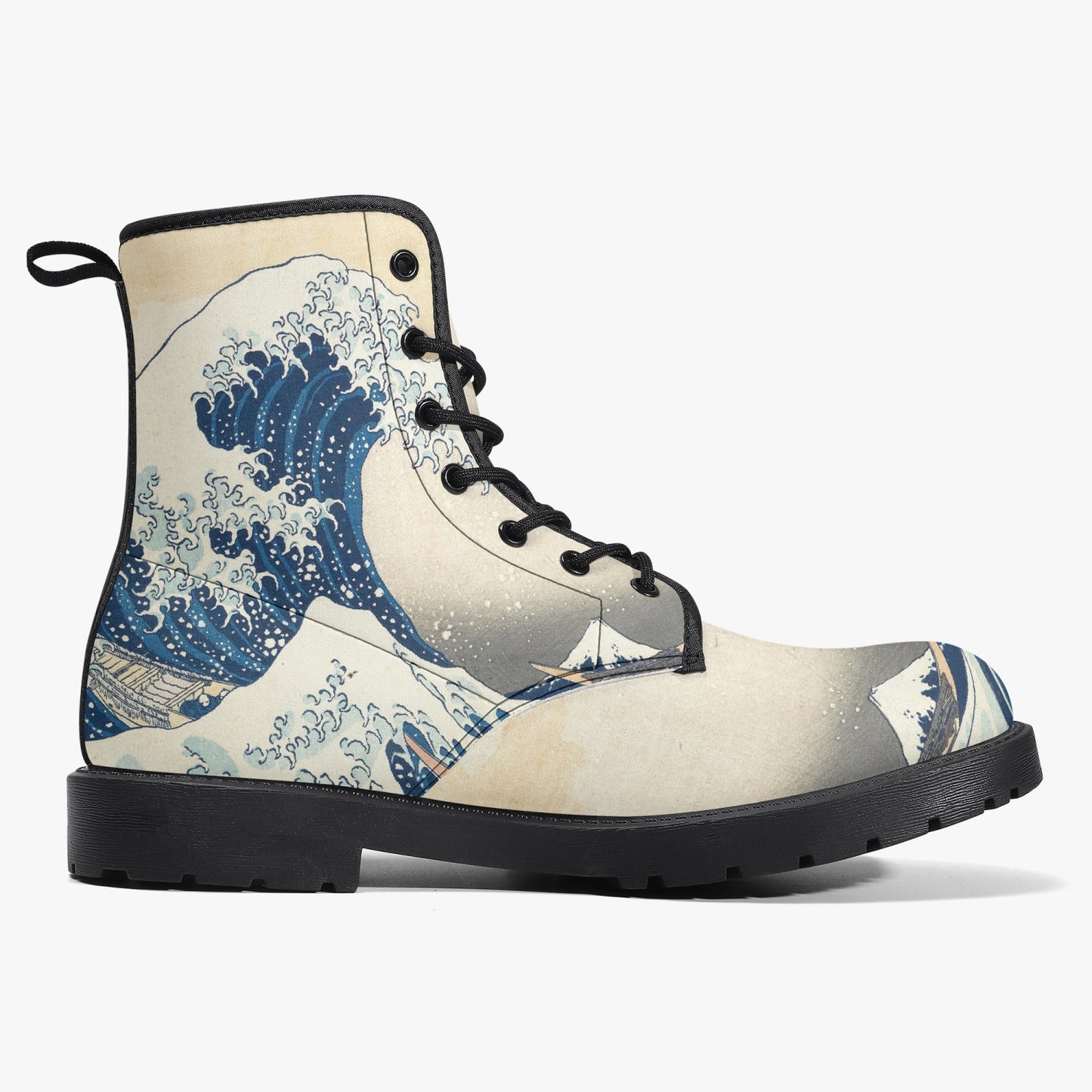 The Great Wave Boots - Vegan Leather Combat Boots (JPREG32)