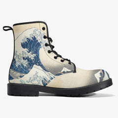 The Great Wave Boots - Lace Up Combat Boots (JPREG32)
