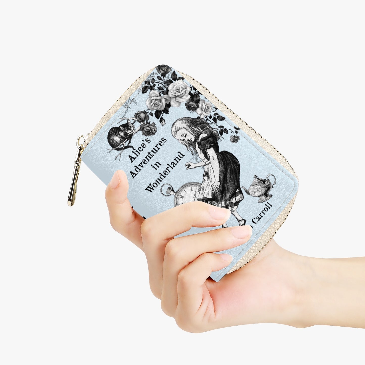 Alice in Wonderland Blue Card Holder Wallet - Through the Looking Glass Purse (JPLCBLUE)