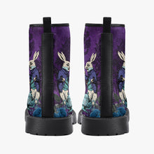 Load image into Gallery viewer, Alice in Wonderland Dark Alice Purple Vegan Leather Combat Boots. (JPREG94)
