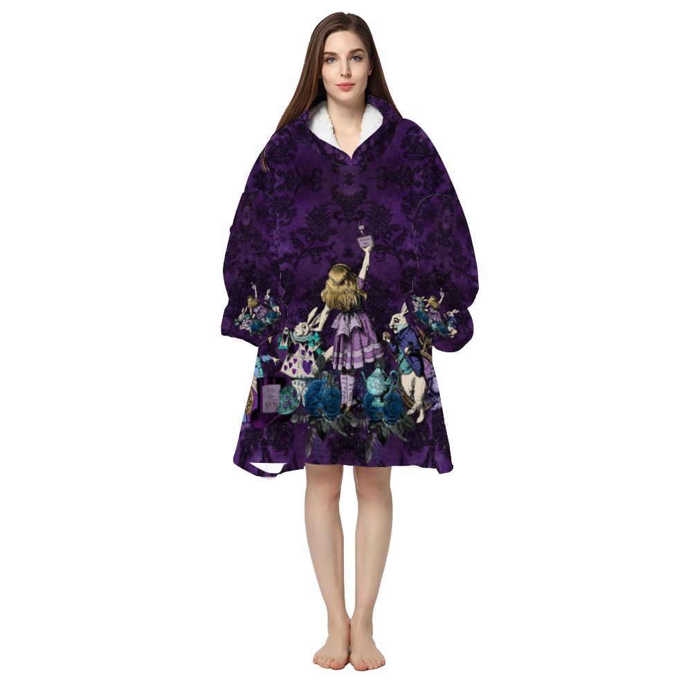 Alice in Wonderland - Hoodie Blanket - Super Comfy Alice in Wonderland Wearable Blanket