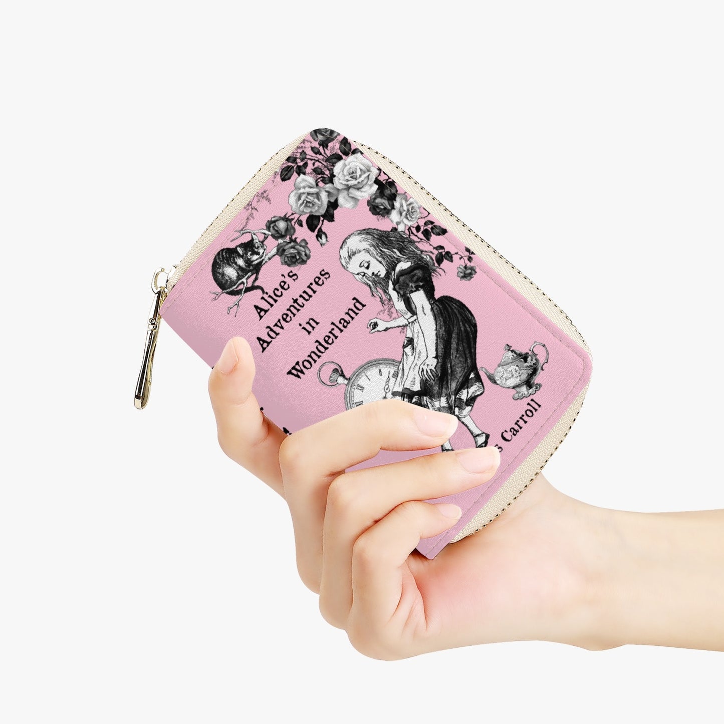 Alice in Wonderland Pink Card Holder Wallet - Through the Looking Glass Purse (JPLCPINK)