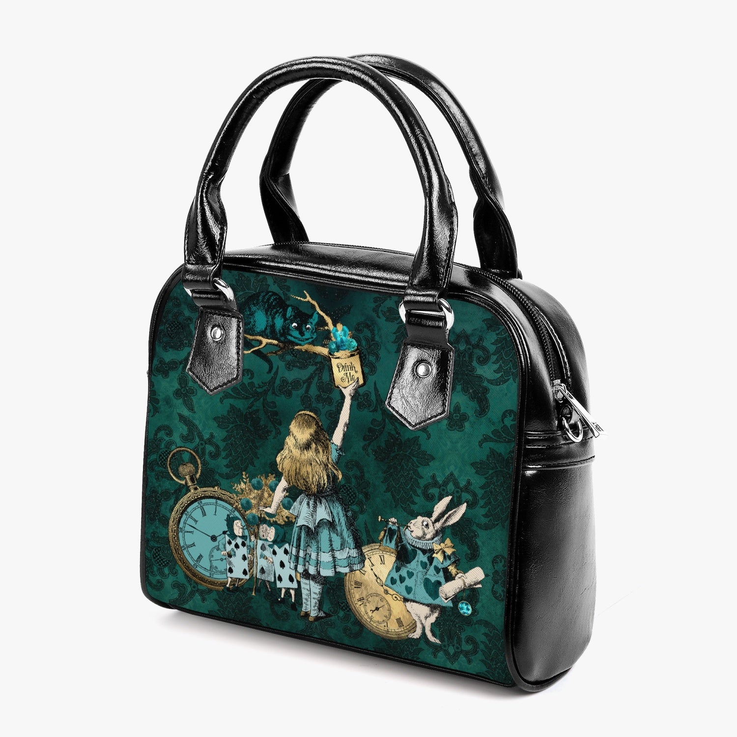 Alice in Wonderland Handbag Green Goth Alice Shoulder Bag 