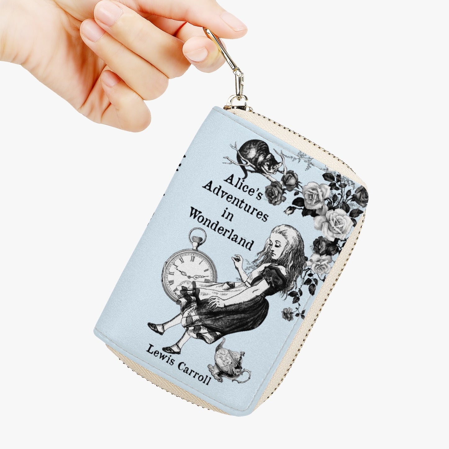 Alice in Wonderland Blue Card Holder Wallet - Through the Looking Glass Purse (JPLCBLUE)