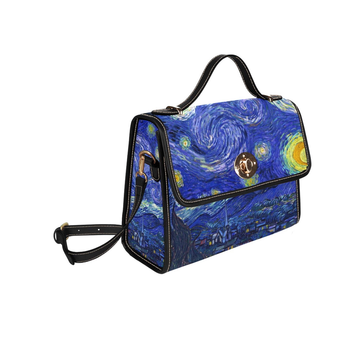 Van Gogh Starry Night Satchel Bag - Gift for Artist, Starry Night Shoulder Purse (ASATCHVG)