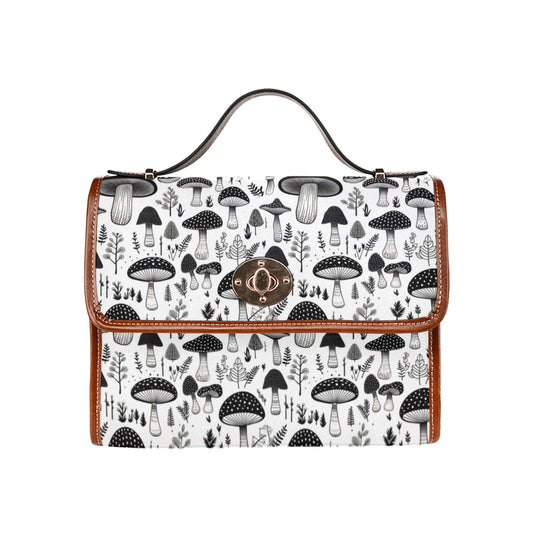 Mushroomcore Black and White Shoulder Satchel Bag (ASATCHM1)