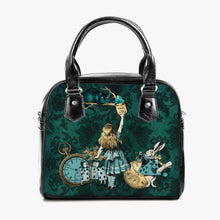 Load image into Gallery viewer, Green Alice in Wonderland Handbag - Green Goth Alice Shoulder Bag (JPGA1)
