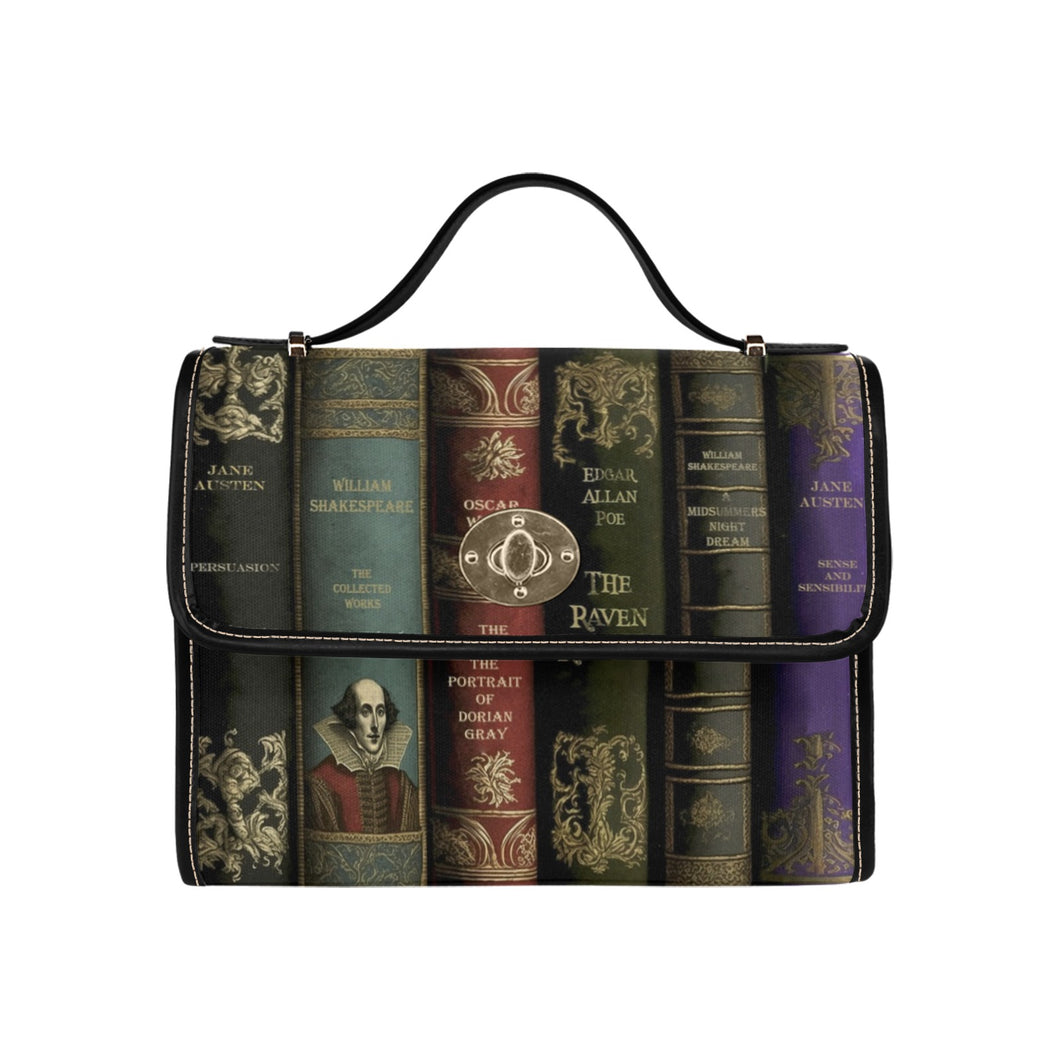 Vintage Library Books Satchel Shoulder Bag (ABOOKSS)