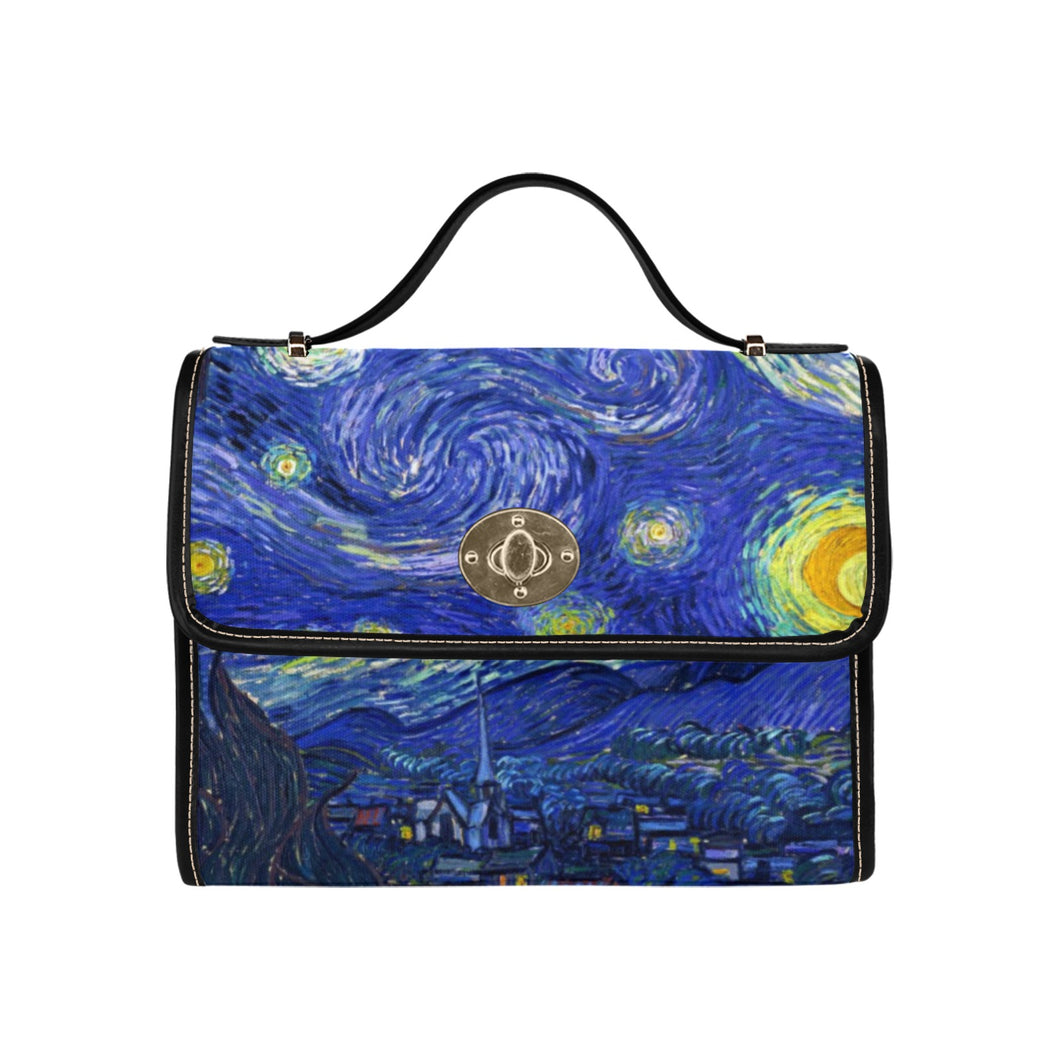 Van Gogh Starry Night Satchel Bag - Gift for Artist, Starry Night Shoulder Purse (ASATCHVG)