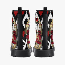 Load image into Gallery viewer, Alice in Wonderland Queen of Hearts Vegan Leather Combat Boots - Through the Looking Glass Gothic Boots (JPREG102)
