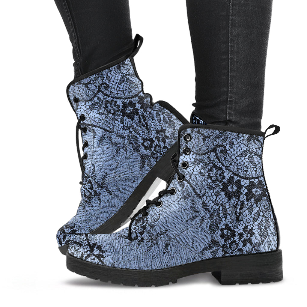 Baby Blue Gothic Lace Boots (REG7)