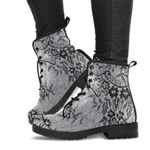 Load image into Gallery viewer, White Boots with a black lace print (REG35)
