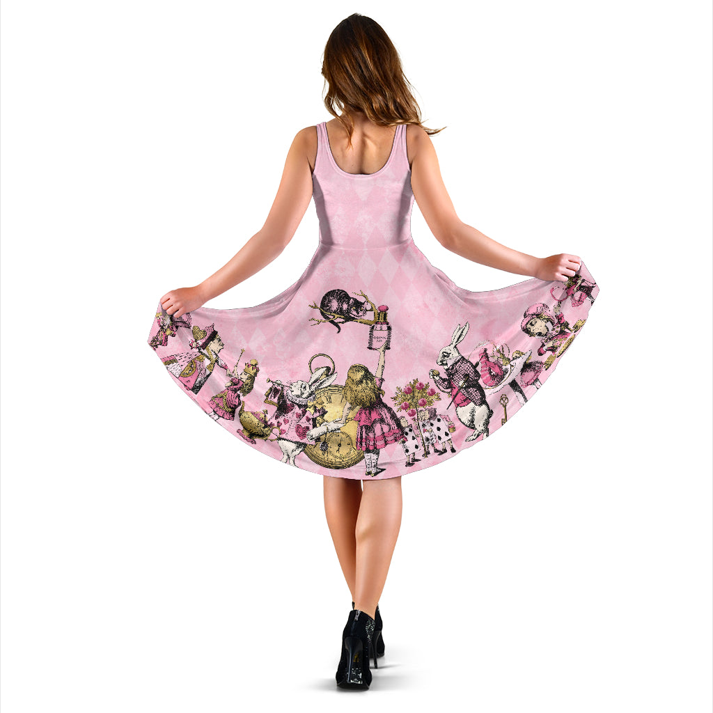 Alice in Wonderland Dress - Full Skirt Unique Summer Dress with pockets - (DRAP1)