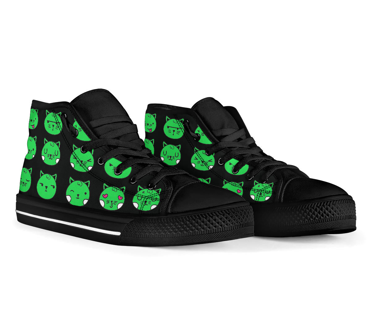 Green Cat Emoji Hi Tops (SN8 NB)