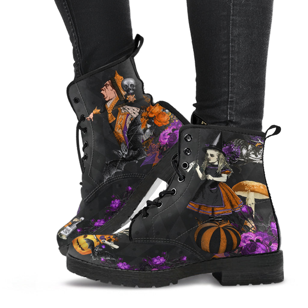 Alice in Halloween Wonderland Combat Boots (REG89)