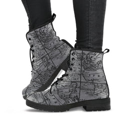 Vintage Map Lace Up Combat Boots (REG63)