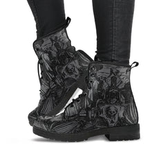 Load image into Gallery viewer, Holbein Dance of Death Grey Vegan Leather Combat Boots (REG78)

