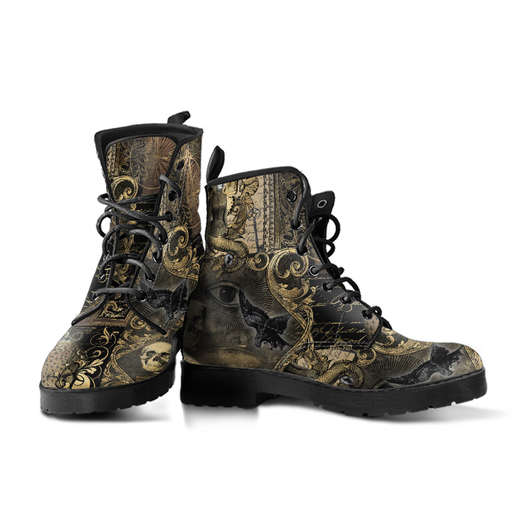 Combat Boots - Steampunk Gothic Gifts - Dark Academia Boots (REGSTP2)