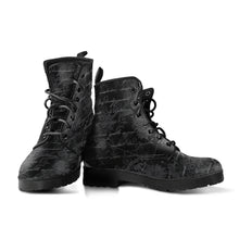 Load image into Gallery viewer, Gothic Writing Vegan Leather Combat Boots (REG47)
